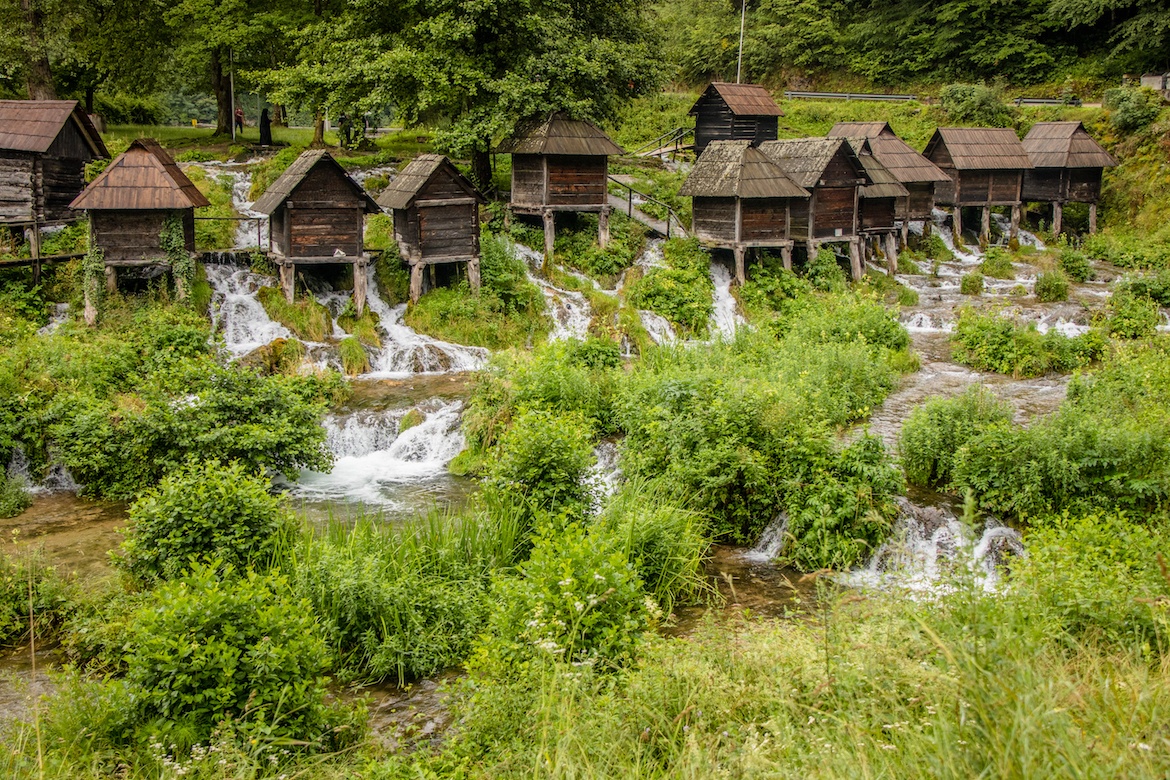The watermills in Jajce are one of the best places to visit in Bosnia